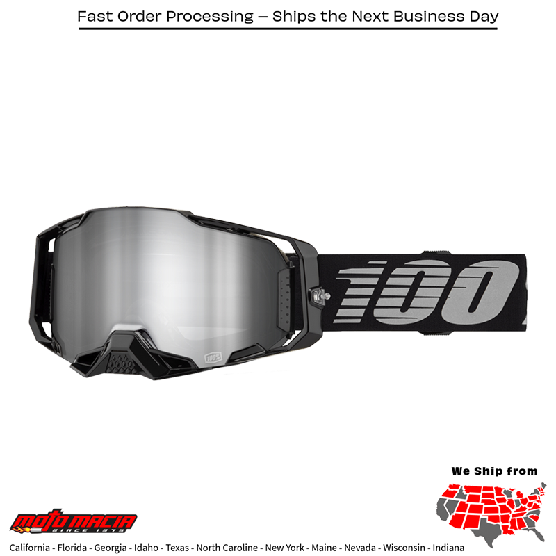 ARMEGA GOGGLE BLACK MIRROR SILVER LENS