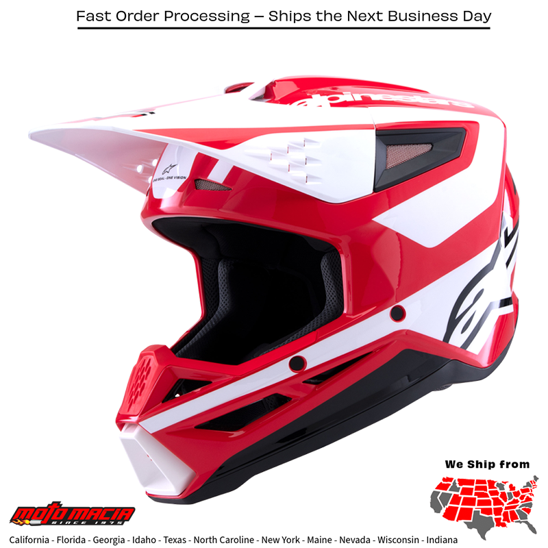 SM3 HEAT HELMET RED/WHITE/BLACK GLOSSY