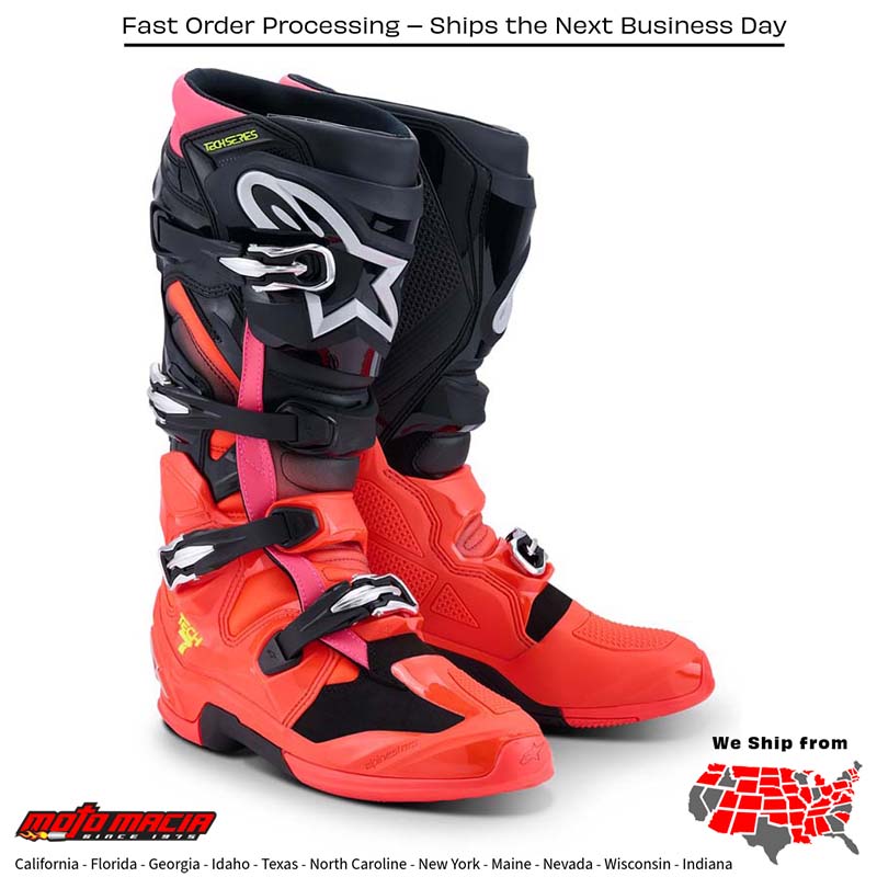 TECH 7 BLACK/RED FLUO/PINK FLUO