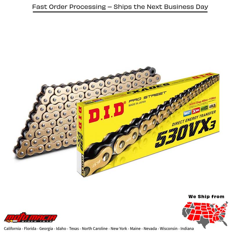 CHAIN 530VX3 130L GOLD