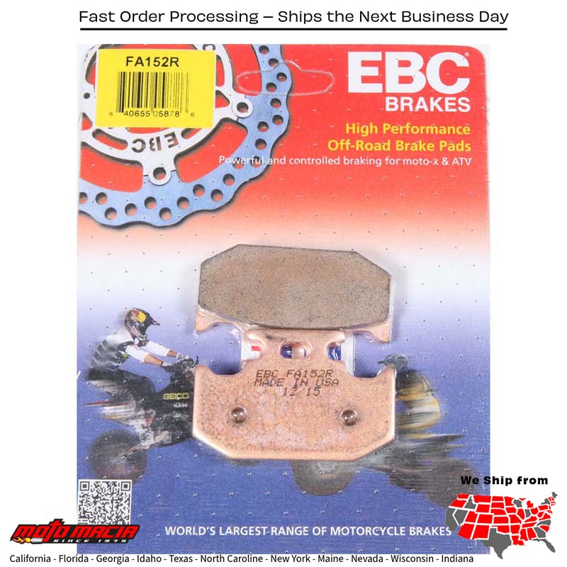 Brake Pads (pastillas de freno) EBC FA152R Kawasaki KX250 1989-1994 Kawasaki KD