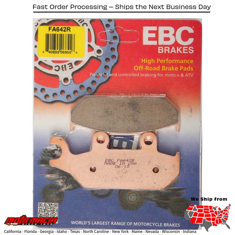 Brake Pads (pastillas de freno) EBC Yamaha YXM700 Viking 2014-2016 Can-Am Maverick 1000 XMR 2015-20