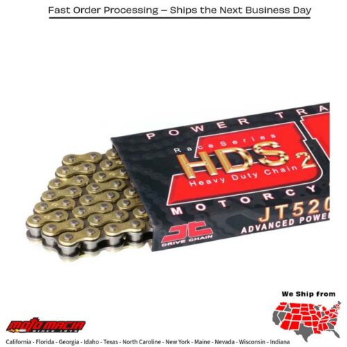 CHAIN HDS SUPER HEAVY DUTY 520-120L GLD/BLK Beta Honda Husqvarna Yamaha KTM Husaberg Kawasaki Polaris Suzuki 390 RS 430 RS 500 RS 390 RR 430 RR 480 RR CR500AF FE 350S FE 501S YZ250FX 250 SX-F Factory Edition Freeride 250R 4-Stroke YZ250X 300 Xtrainer 390 D