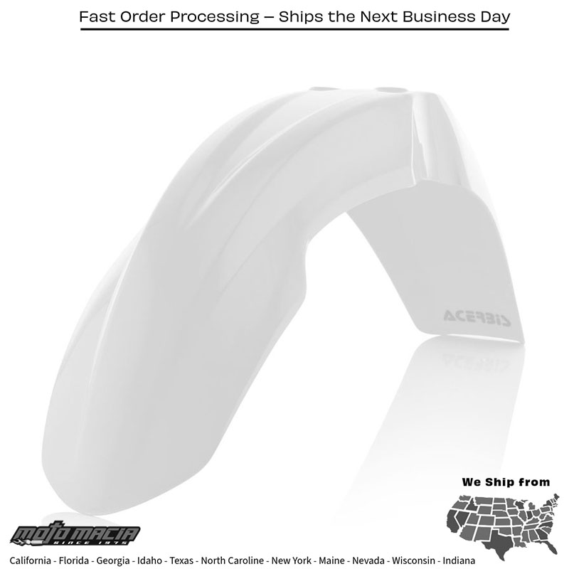 FRONT FENDER WHITE Honda CRF450R 2004-2008 Honda CRF250R 2004-2009 Honda CRF250X 2004-2017 Honda CRF450X 2005-2018 Honda CR125R 2004-2007 Honda CR250R 2004-2007