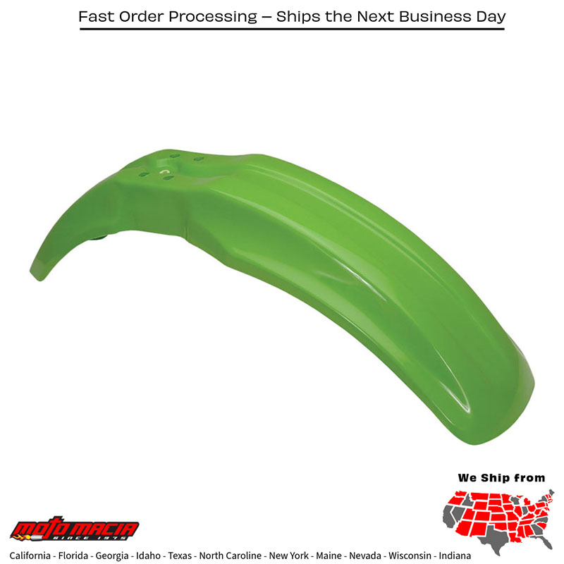 FRONT FENDER GREEN Kawasaki KX85 2001-2013 Kawasaki KX100 1995-2013 Kawasaki KX80 1990-2000 Suzuki RM100 2003-2003