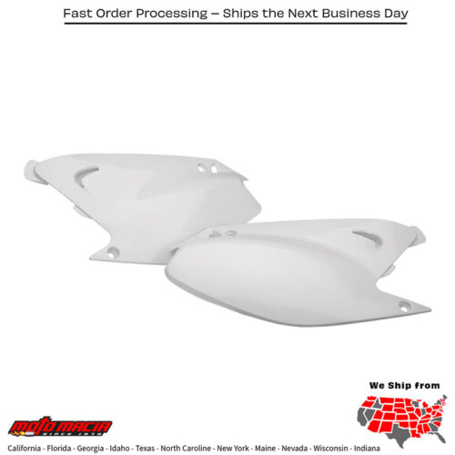 SIDE PANELS WHITE Kawasaki KX250F 2004-2007 Kawasaki KX250 2003-2007 Kawasaki KX125 2003-2005