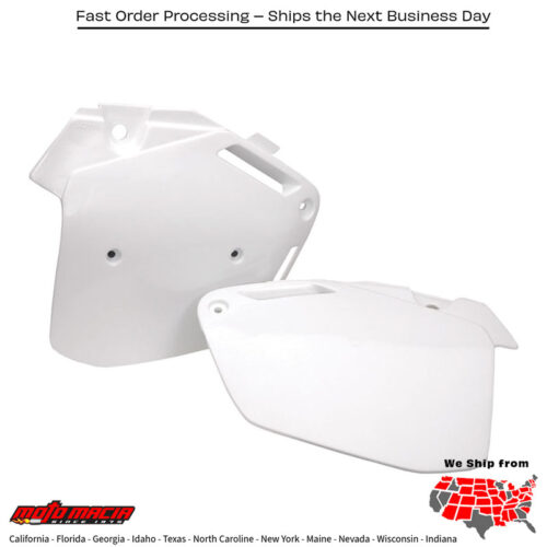 SIDE PANELS WHITE Honda CR500AF 1997-2001 Honda CR500R 1990-2001 Honda CR125R 1991-1992 Honda CR250R 1990-1991