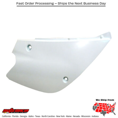SIDE PANELS WHITE Kawasaki KX85 2001-2024 Kawasaki KX100 2001-2021 Kawasaki KX80 1998-2000 Suzuki RM100 2003-2003 Kawasaki KX112 2022-2024
