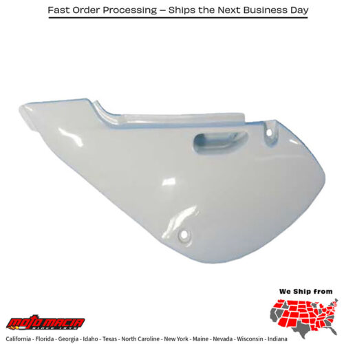 SIDE PANELS WHITE Kawasaki KLX110 2002-2009 Kawasaki KX65 2000-2024 Suzuki DR-Z110 2003-2005 Suzuki RM65 2003-2005