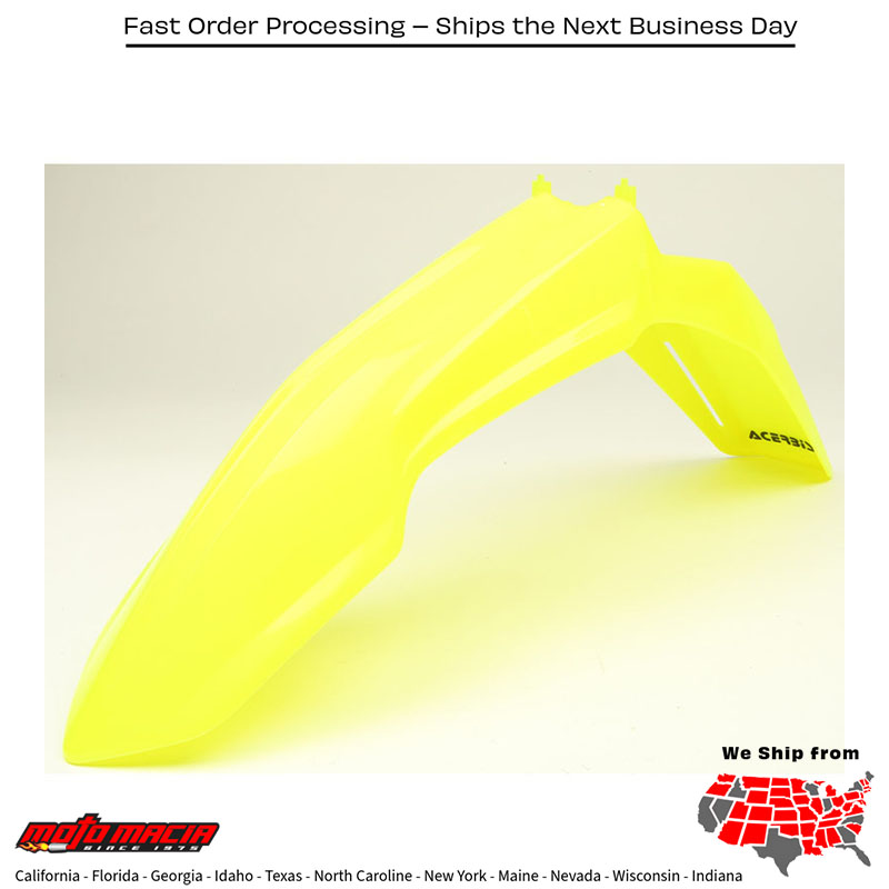 FRONT FENDER FLUORESCENT YELLOW Suzuki RM-Z250 2010-2018 Suzuki RM-Z450 2008-2017