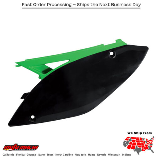 SIDE PANELS BLACK/GREEN Kawasaki KX250F 2009-2012