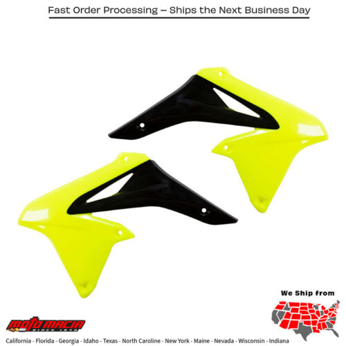RADIATOR SHROUDS FLUORESCENT YELLOW/BLACK Suzuki RM-Z250 2010-2018