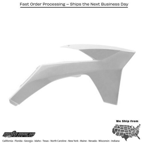 RADIATOR SHROUDS WHITE KTM 350 XC-F 2013-2015 KTM 350 SX-F 2013-2015 KTM 250 SX 2013-2016 KTM 250 SX-F 2013-2015 KTM 250 XC 2013-2016 KTM 250 XC-W 2013-2015 KTM 300 XC 2013-2016 KTM 300 XC-W 2013-2015 KTM 450 SX-F 2013-2015 KTM 250 XC-F 201
