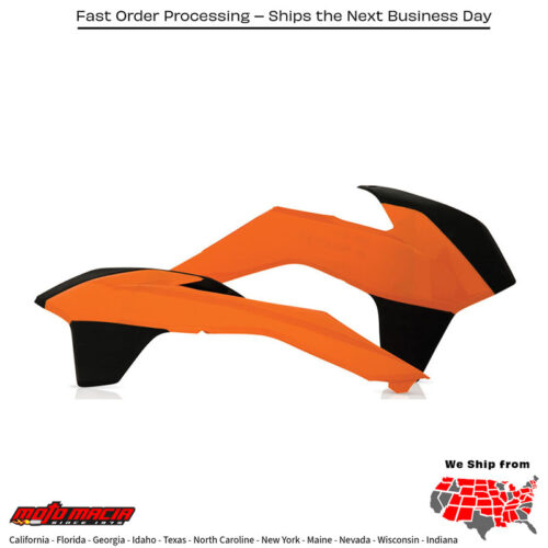 RADIATOR SHROUDS FLUORESCENT ORANGE KTM 125 SX 2013-2015 KTM 150 SX 2013-2015 KTM 350 XC-F 2013-2015 KTM 350 SX-F 2013-2015 KTM 250 SX 2013-2016 KTM 250 SX-F 2013-2015 KTM 250 XC 2013-2016 KTM 250 XC-W 2013-2015 KTM 300 XC 2013-2016 KTM 300