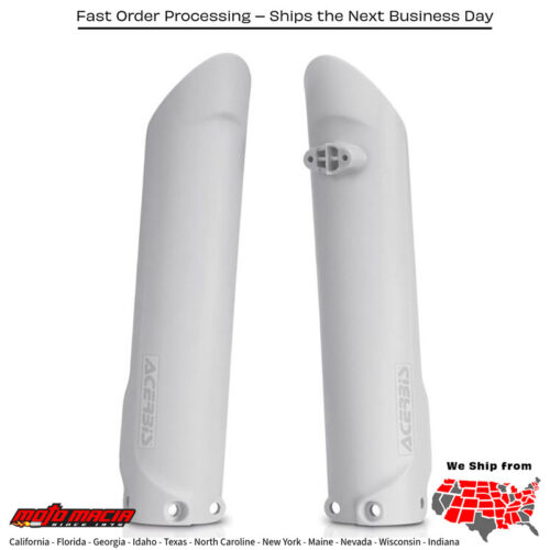 FORK COVERS WHITE KTM 300 XC-W 2016-2023 KTM 350 EXC-F 2016-2023 KTM 450 XC-F 2015-2022 KTM 500 EXC-F 2016-2023 KTM 450 EXC-F 2017-2023 KTM 450 SX-F Factory Edition 2016-2020 KTM 150 XC-W 2017-2023 KTM 250 XC-W TPi 2018-2021 KTM 300 XC-W TP