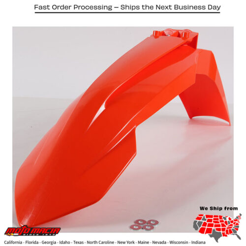 FRONT FENDER ORANGE KTM 350 EXC-F 2017-2023 KTM 500 XCF-W 2016-2021 KTM 350 XCF-W 2016-2021 KTM 350 XC-F 2016-2022 KTM 450 SX-F Factory Edition 2016-2020 KTM 350 SX-F 2016-2022 KTM 250 SX-F 2016-2022 KTM 500 EXC-F 2017-2023 KTM 450 SX-F 201