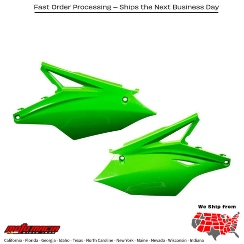 SIDE PANELS FLUORESCENT GREEN Kawasaki KX450F 2016-2018