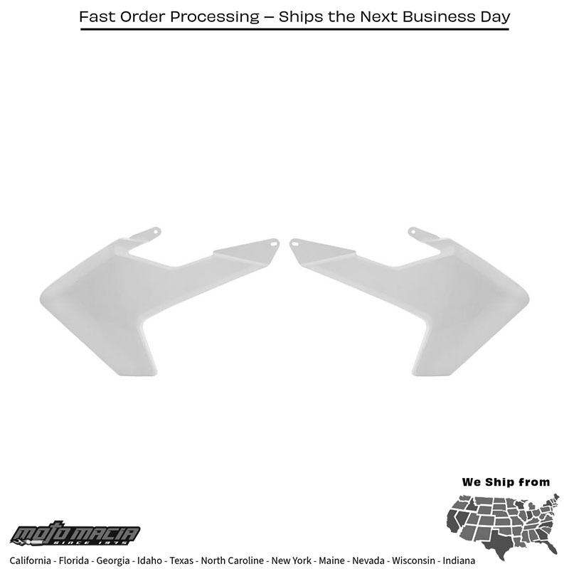 RADIATOR SHROUDS WHITE Husqvarna TC 125 2016-2018 Husqvarna FC 250 2016-2018 Husqvarna FC 350 2016-2018 Husqvarna FC 450 2016-2018 Husqvarna TE 300 2017-2018 Husqvarna FE 250 2017-2019 Husqvarna FE 350 2017-2019 Husqvarna FE 450 2017-2019 H