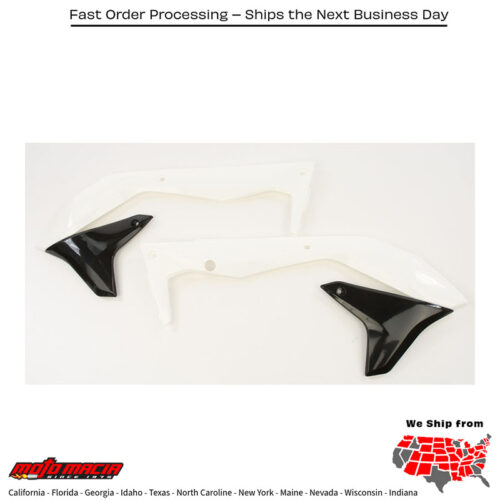 RADIATOR SHROUDS WHITE/BLACK Kawasaki KX450F 2016-2018