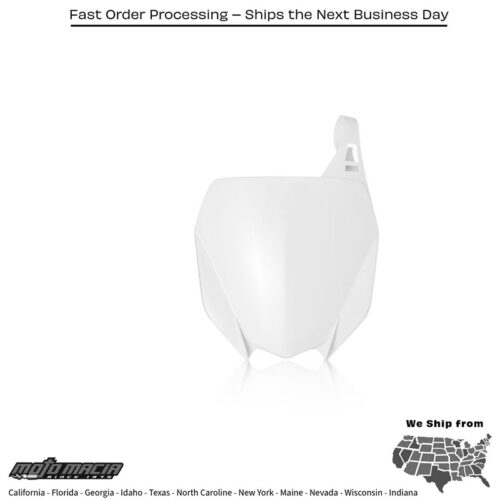 FRONT NUMBER PLATE WHITE Yamaha YZ450F 2018-2022 Yamaha YZ250F 2019-2023 Yamaha YZ450FX 2019-2023 Yamaha YZ250FX 2021-2024 Yamaha YZ125X 2022-2024 Yamaha YZ125 2022-2024 Yamaha YZ250 2022-2024 Yamaha YZ250X 2022-2024