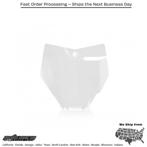 FRONT NUMBER PLATE WHITE KTM 85 SX (17/14) 2018-2024 KTM 85 SX (19/16) 2020-2021