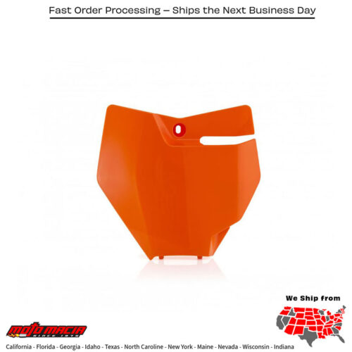 FRONT NUMBER PLATE ORANGE KTM 85 SX (17/14) 2018-2024 KTM 85 SX (19/16) 2020-2021