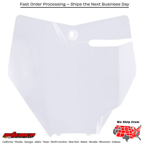 FRONT NUMBER PLATE WHITE KTM 85 SX (17/14) 2018-2024 KTM 85 SX (19/16) 2020-2021