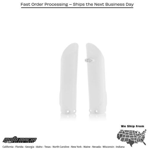 FORK COVERS WHITE KTM 85 SX (17/14) 2018-2024 Husqvarna TC 85 (17/14) 2015-2021 Husqvarna TC 85 (19/16) 2019-2021