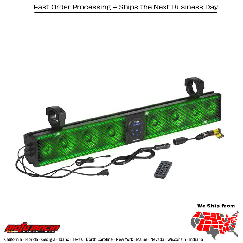 36" RIOT SOUND BAR WITH RGB 8 SPEAKERS FITS 1.5-2.0" BARS