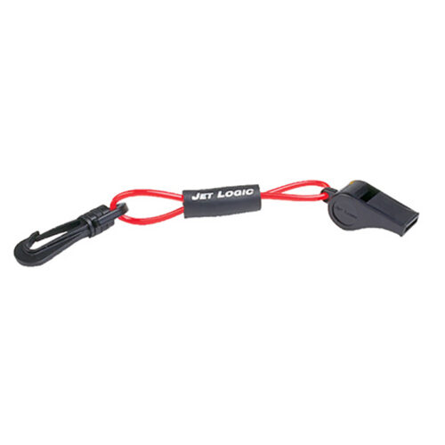 WHISTLE WITH LANYARD, RED / BLACK
