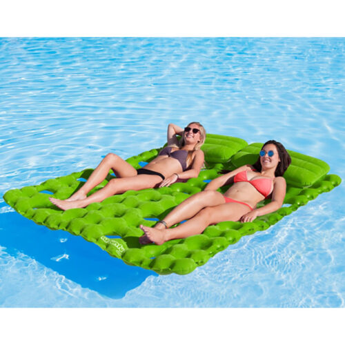 SUN COMFORT COOL SUEDE DOUBLE POOL MATTRESS, LIME