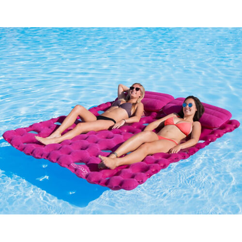 SUN COMFORT COOL SUEDE DOUBLE POOL MATTRESS, RASPBERRY