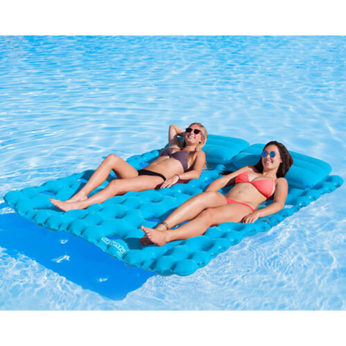 SUN COMFORT COOL SUEDE DOUBLE POOL MATTRESS, SAPPHIRE