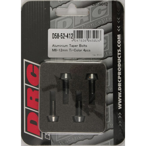 ALUMINUM TAPER BOLTS TITANIUM M6X12MM 4/PK