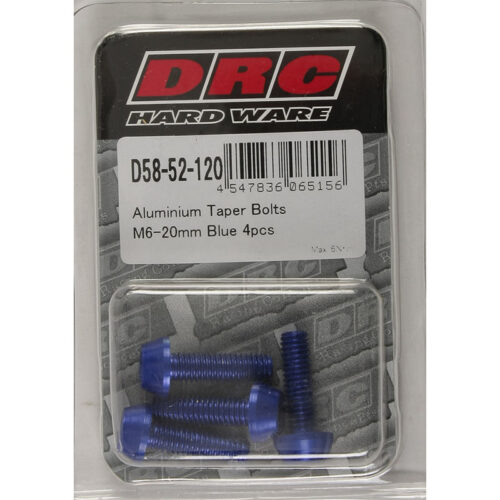 ALUMINUM TAPER BOLTS BLUE M6X20MM 4/PK