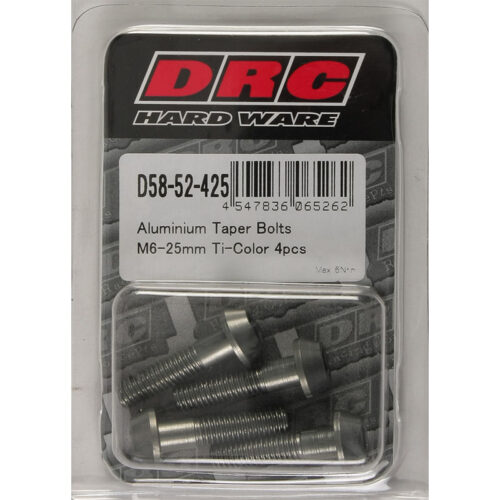 ALUMINUM TAPER BOLTS TITANIUM M6X25MM 4/PK