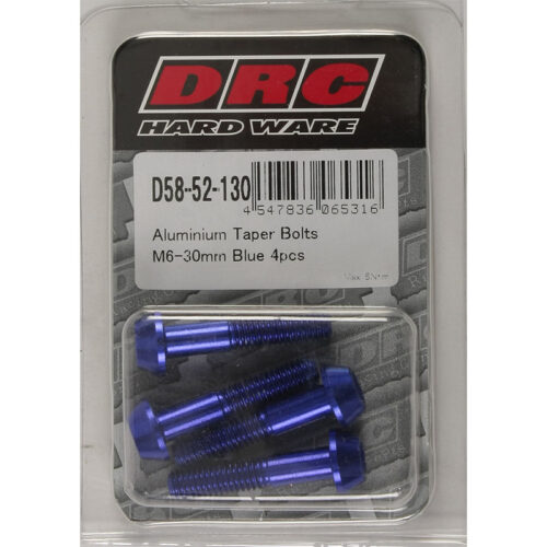 ALUMINUM TAPER BOLTS BLUE M6X30MM 4/PK