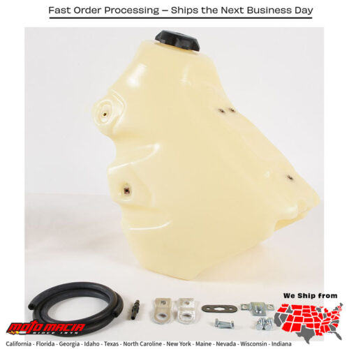FUEL TANK NATURAL 3.2 GAL Kawasaki KLX400R 2003-2003 Suzuki DR-Z400S 2000-2023 Suzuki DR-Z400SM 2005-2023 Suzuki DR-Z400E Non CA Model 2000-2008 Suzuki DR-Z400E CA Model 2004-2007 Kawasaki KLX400R CA MODEL 2004-2004 Kawasaki KLX400R NON CA