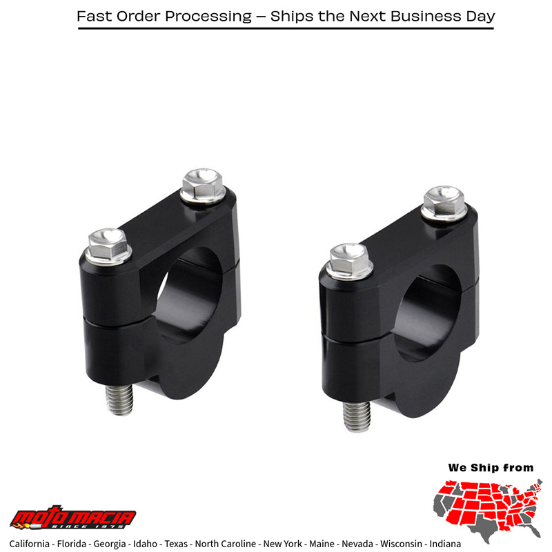 7/8" HANDLEBAR RISERS 19MM BLACK