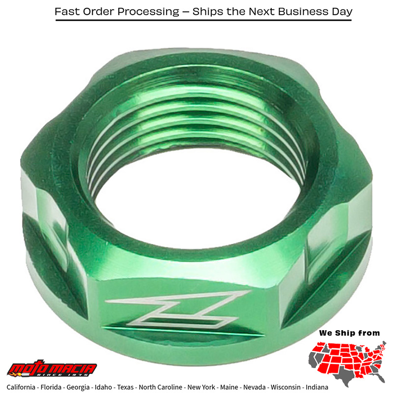 AXLE NUT M22X32-P1.5 H12L GREEN Kawasaki KLX450R 2008-2019 Honda CRF450L 2019-2020 Honda CRF450RL 2021-2023