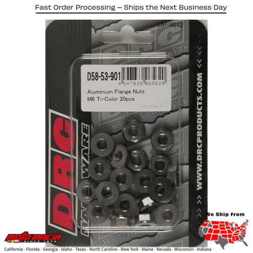 ALUMINUM FLANGE NUTS TITANIUM M6X12MM 20/PK