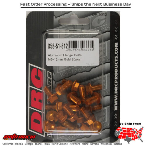 ALUMINUM FLANGE BOLTS GOLD M6X12MM 20/PK