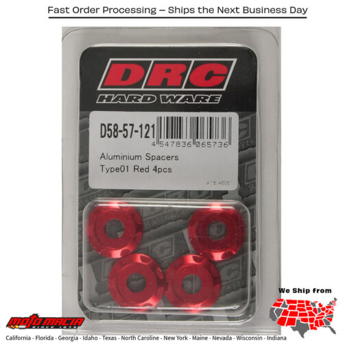 ALUMINUM SPACERS TYPE 1 RED M6X12MM 4/PK