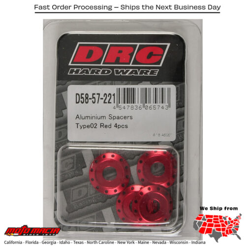 ALUMINUM SPACERS TYPE 2 RED M6X12MM 4/PK