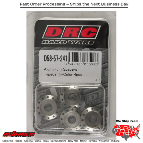 ALUMINUM SPACERS TYPE 2 TITANIUM M6X12MM 4/PK