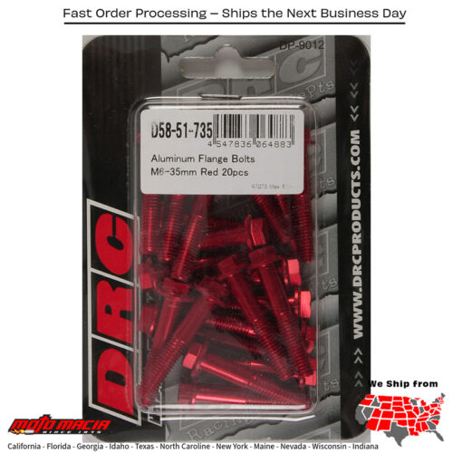ALUMINUM FLANGE BOLTS RED M6X35MM 20/PK