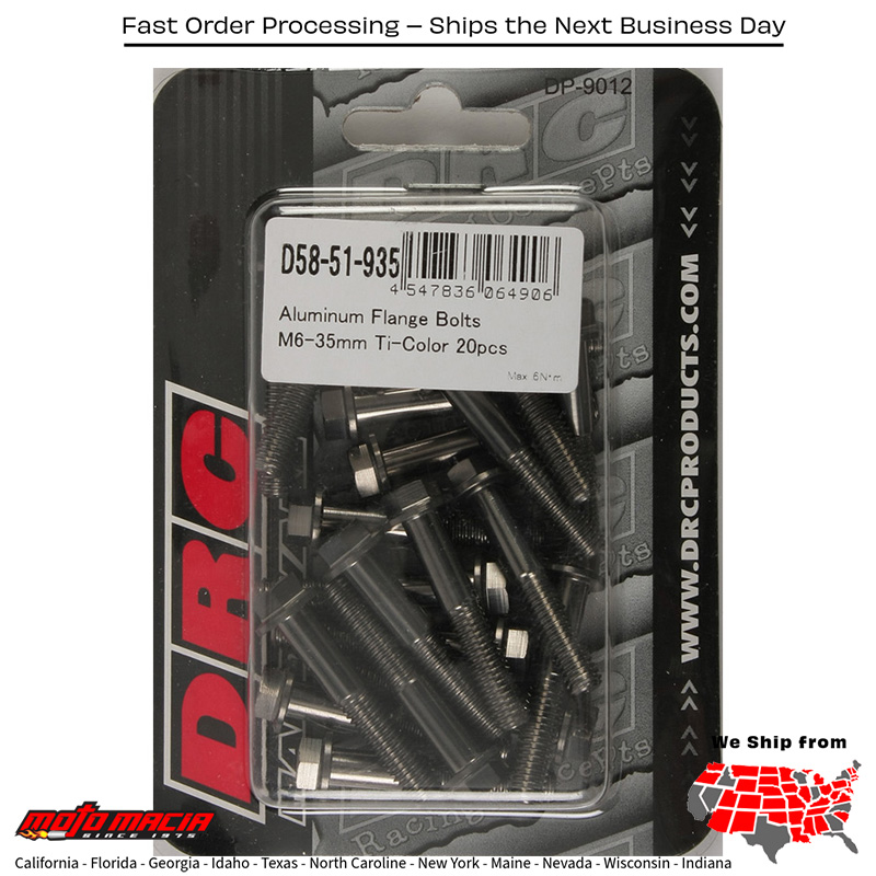 ALUMINUM FLANGE BOLTS TITANIUM M6X35MM 20/PK