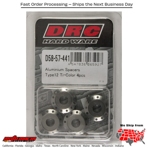 ALUMINUM SPACERS TYPE 12 TITANIUM M6X12MM 4/PK