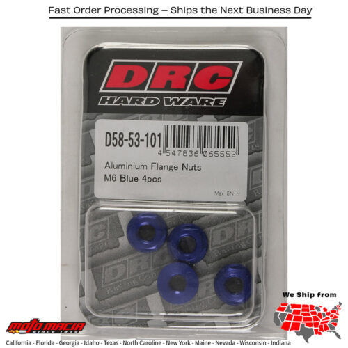 ALUMINUM FLANGE NUTS BLUE M6X12MM 4/PK