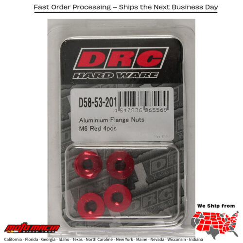 ALUMINUM FLANGE NUTS RED M6X12MM 4/PK